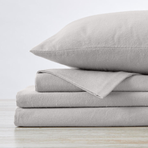Brushed Cotton Flannel Sheet Set - Grey