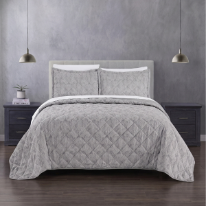 Simon Baker Kensington Jacquard Bedspread Set - Grey