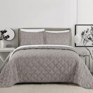 Simon Baker Kensington Jacquard Bedspread Set - Stone