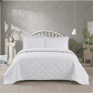 Simon Baker Kensington Jacquard Bedspread Set - White