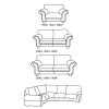 Omar Leather Couch Drawing