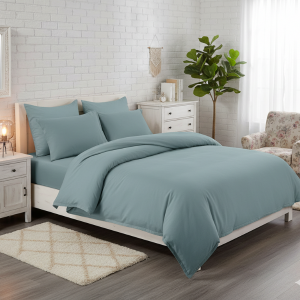Simon Baker Vintage Washed Duvet Cover Set - Duck Egg