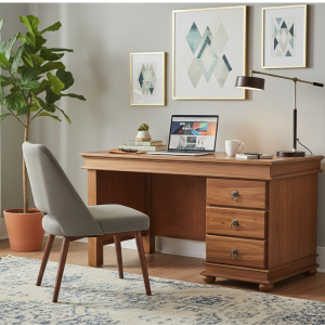 Valentino Kiaat Secretary Desk 1400mm