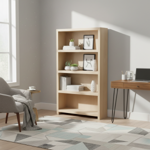 Geo Oak Wood Open Bookshelf 1100mm