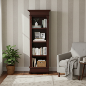 River Mahogany Wood Open Bookshelf 650mm