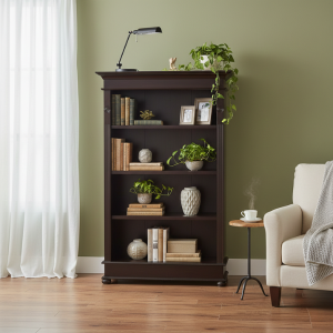 River Mahogany Wood Open Bookshelf 1100mm