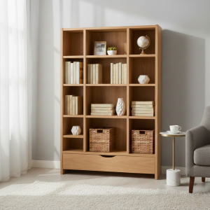 Highlands Oak Wood Bookshelf 1200mm