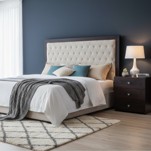 Diamond Mahogany Wood Headboard - Wall-Mounted