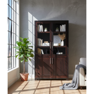 Lampung Mahogany Wood Bookshelf 1200mm with Doors
