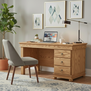 Valentino Oak Secretary Desk 1400mm