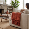 Chenille Fringe Throw Rust