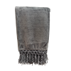 Chenille Fringe Throw Charcoal