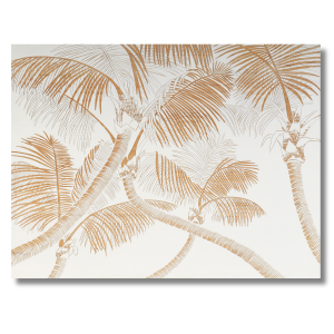 Tropical Palm Trees Wood Carved Wall Art