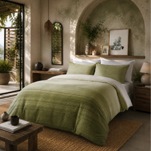 Bristol Duvet Set - T-200 100% Cotton Summer Sage