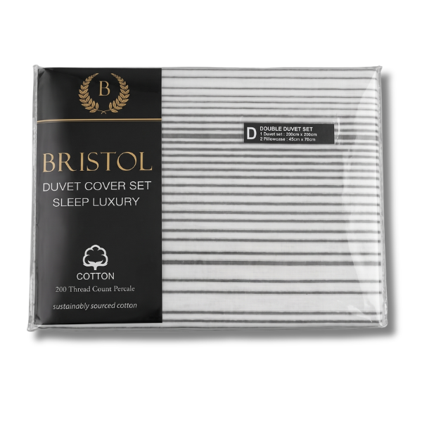 Bristol Duvet Set T-200 100% Cotton Willoughby Grey (2)