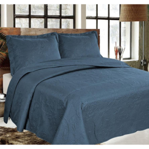 Simon Baker Carmen Quilted Bedspread Set - Denim