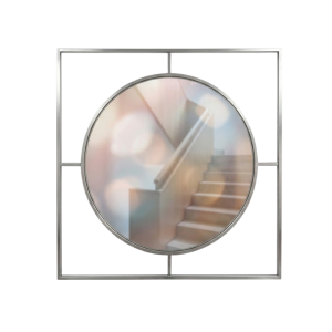Square Framed Round Wall Mirror 1000x1000mm