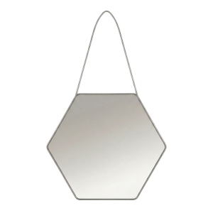 Hexagon Hanging Wall Mirror – Brushed Silver 1120mm x 680mm