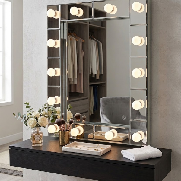 MC046Mirror Rectangle With Globes 780X640mm