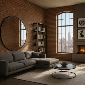 Statement Oversized Round Matte Black Metal Wall Mirror 1500mm