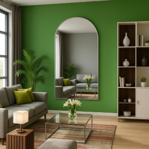 Modern Arched Dome Wall Mirror – Silver 1800 x 1000mm