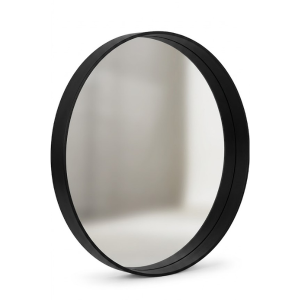 MJ5B-25Mirror Round 1000mm Plywood with Melamine Wrap Black (1)