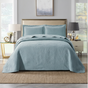 Simon Baker Primrose Quilted Bedspread Set - Marine