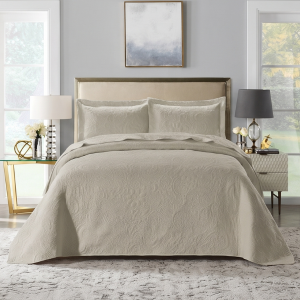 Simon Baker Primrose Quilted Bedspread Set - Natural