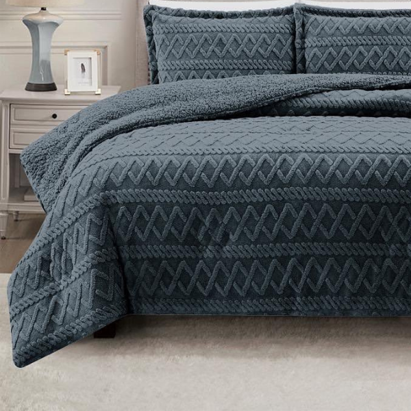Simon Baker Brooklyn jacquard comforter set in Charcoal