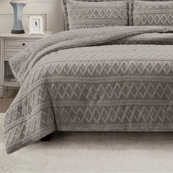 Simon Baker Brooklyn jacquard comforter set in Oyster