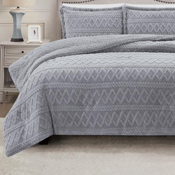 Simon Baker Brooklyn jacquard comforter set in Platinum