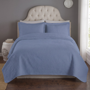 Simon Baker Paisley Bedspread - French Blue