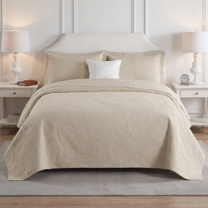 Simon Baker Paisley Bedspread - Natural