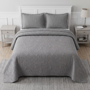 Simon Baker Paisley Bedspread - Platinum
