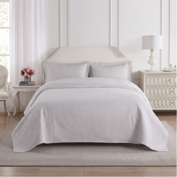 Simon Baker Paisley Bedspread - White