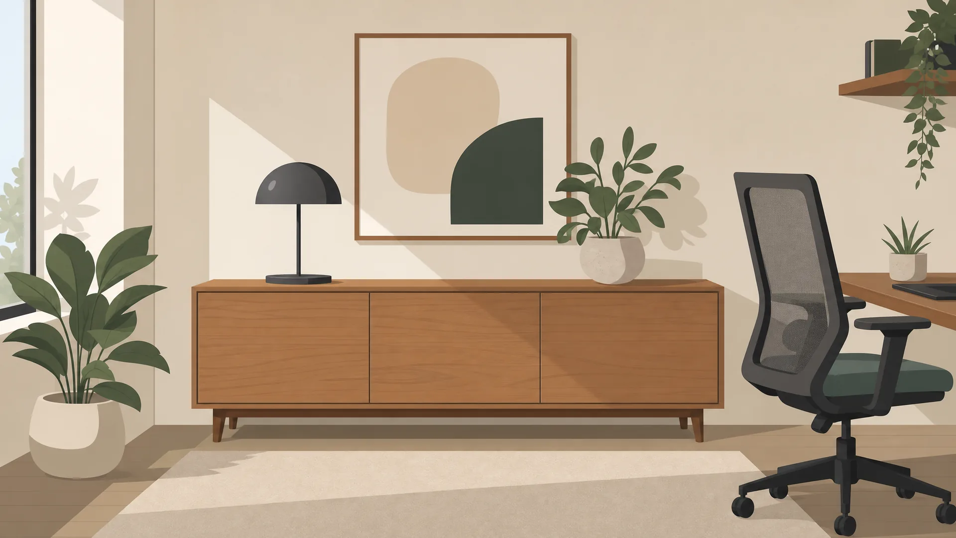 Wood Office Credenza: Storage and Style for Home