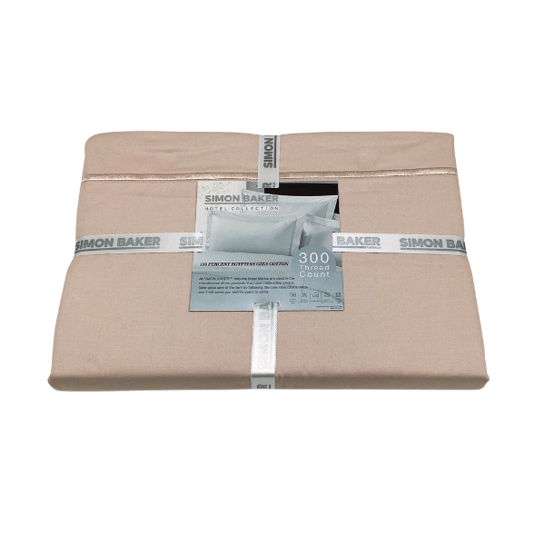 Simon Baker 300 Thread Count Egyptian Cotton Fitted Sheet - Cashmere - Image 2