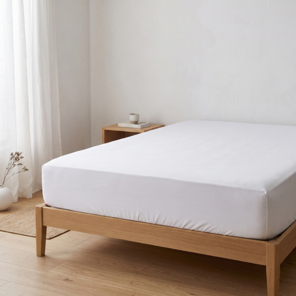 Simon Baker 300 Thread Count Egyptian Cotton Fitted Sheet - White - Image 3
