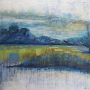 Oil On Canvas Dam Mountians 1000X1000mm