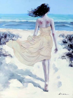 Canvas - Lady on the Beach - 1200x900mm